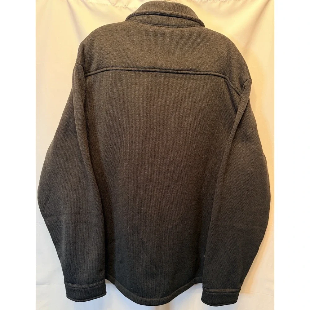 Polo Ralph Lauren Men's 2XL Brushed Fleece Shirt Jacket Black Red Logo Snaps
